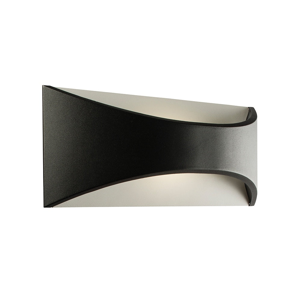Vulcan Exterior Modern Wall Light In Textured Black Finish IP65 61865