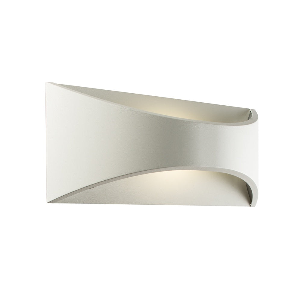 Vulcan Exterior Modern Wall Light In Textured White Finish IP65 61866
