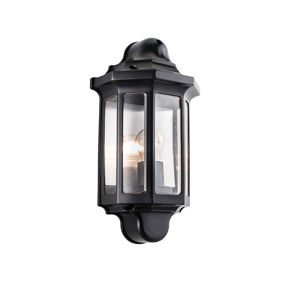 Traditional Exterior Wall Light in Satin Black Paint Finish IP44 1818S
