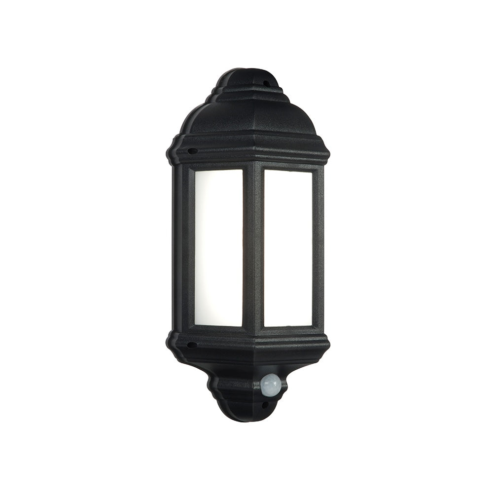 Halbury LED PIR Exterior Wall Light In Black Finish IP44 54553