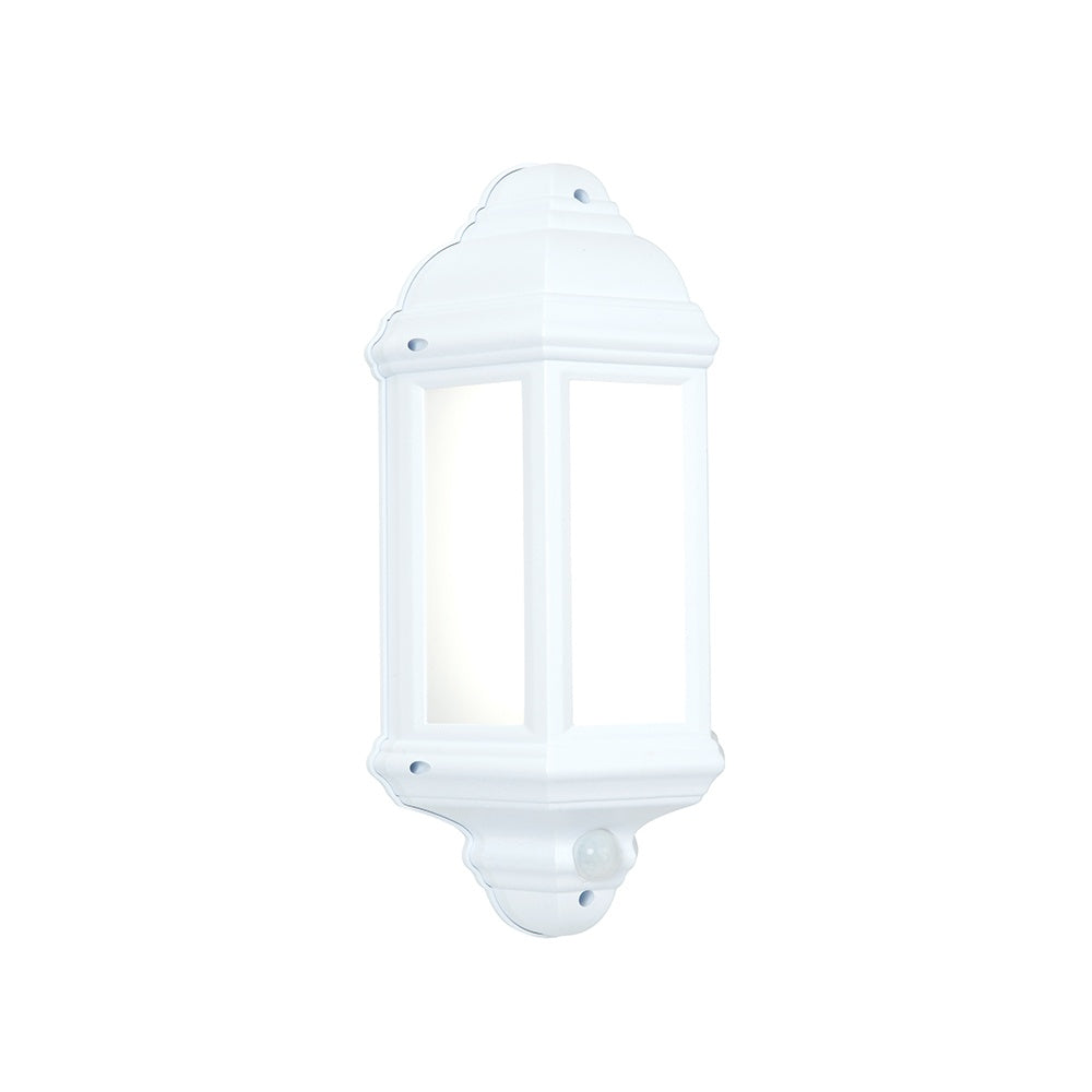 Halbury LED PIR Exterior Wall Light In White Finish IP44 54554