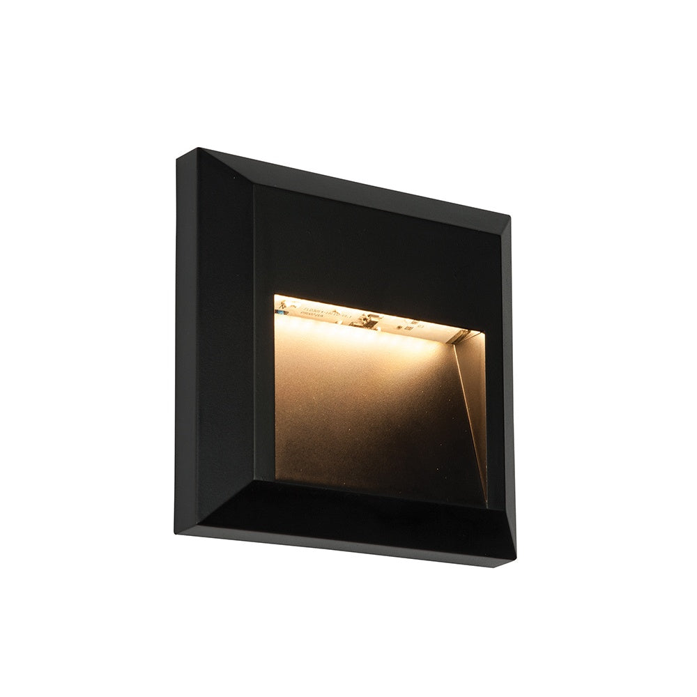 Severus Square Exterior Black Wall Light IP65 61219