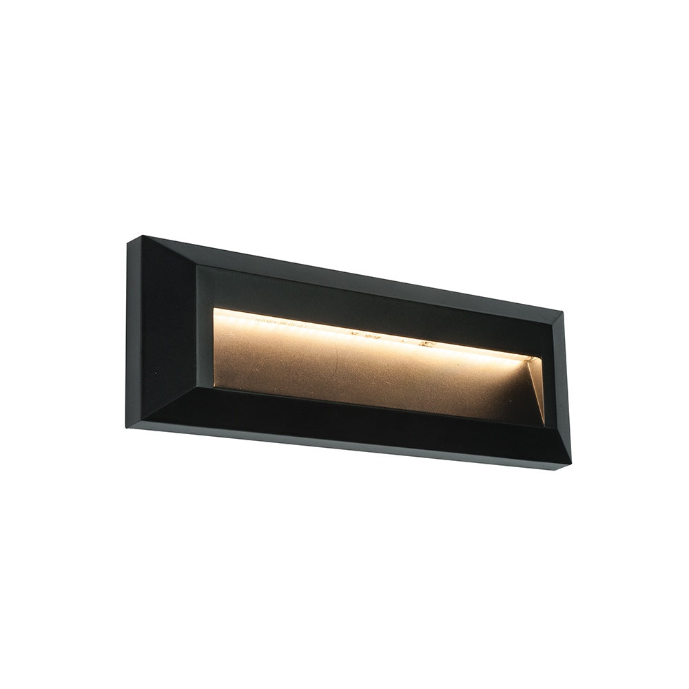 Severus Rectangle - Horizontal Exterior Black Wall Light IP65 61214