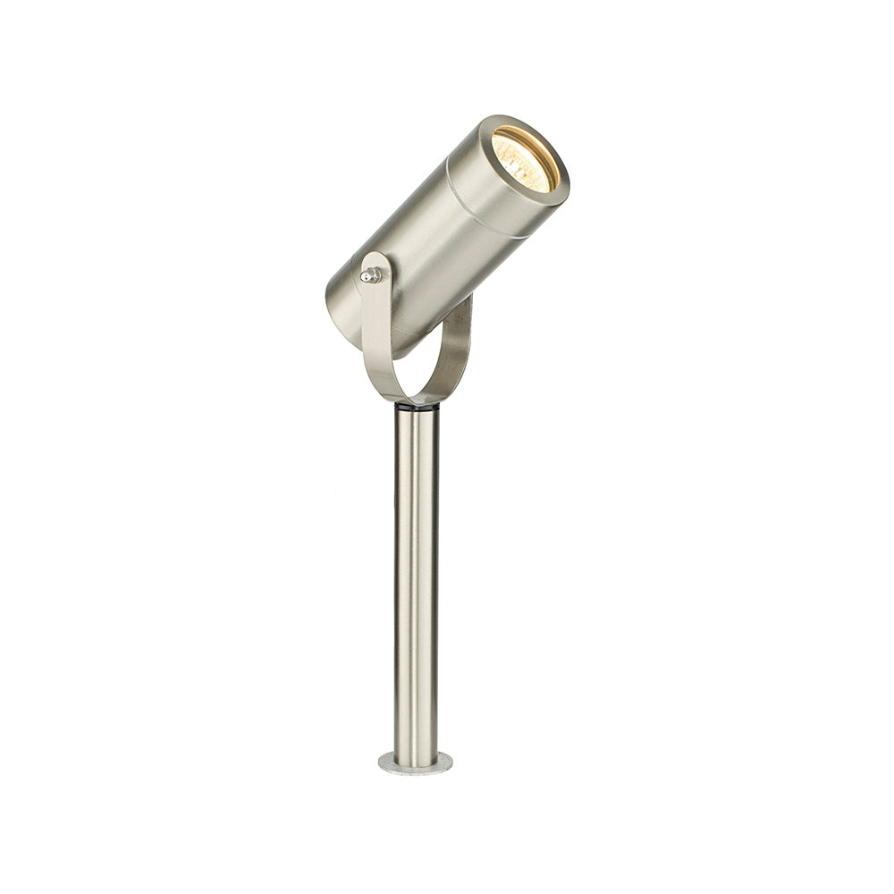 Palin Exterior Ground Spike Light in Brushed Stainless Steel Finish IP44 13914