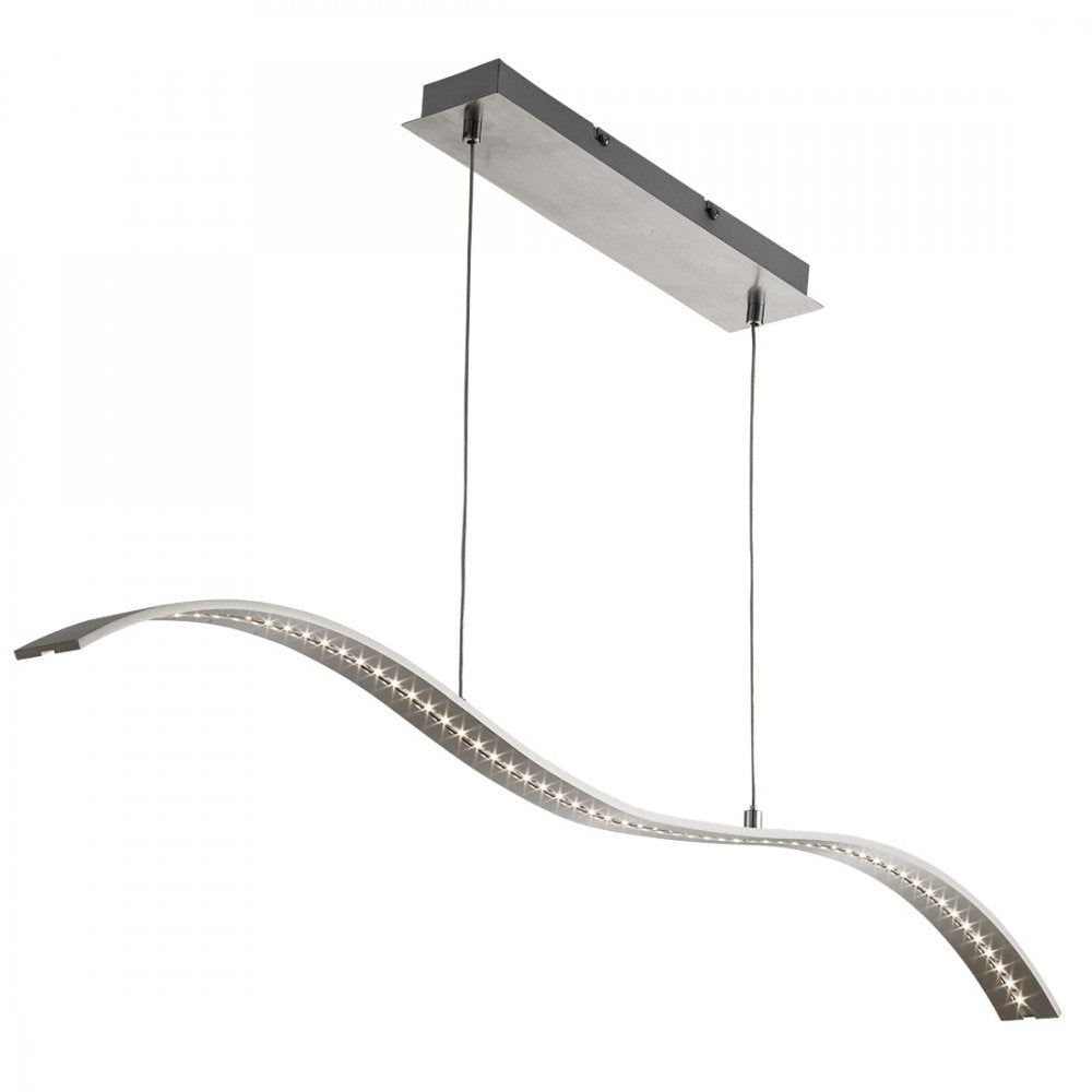 Modern Wavy LED Bar Light in Satin Silver Finish 2076SS