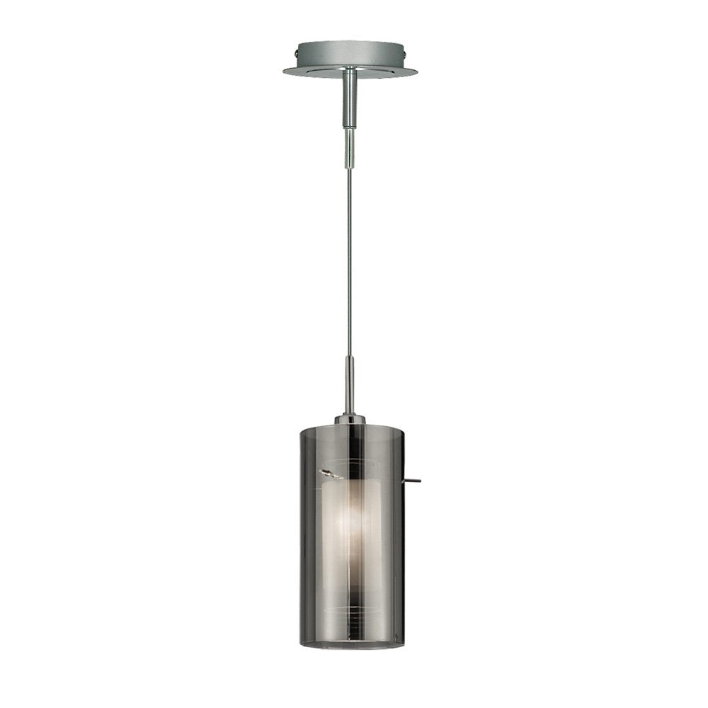 Duo 2 Modern Double Glass Ceiling Pendant Light in Chrome Finish 2301SM