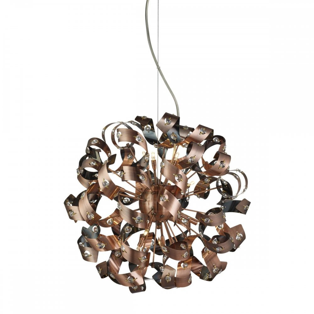 Curls Modern Ceiling Pendant Light in Copper Finish 9812-12CU