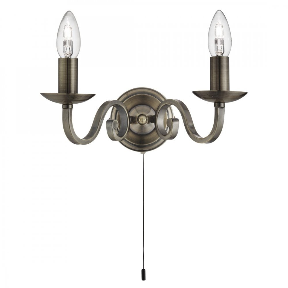 Richmond Traditional 2 Light Wall Light in Antique Brass Finish 1502-2AB