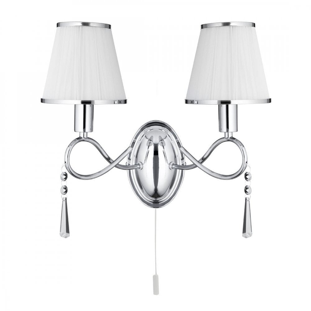 Simplicity Classic 2 Light Wall Light in Chrome Finish 2032-2CC