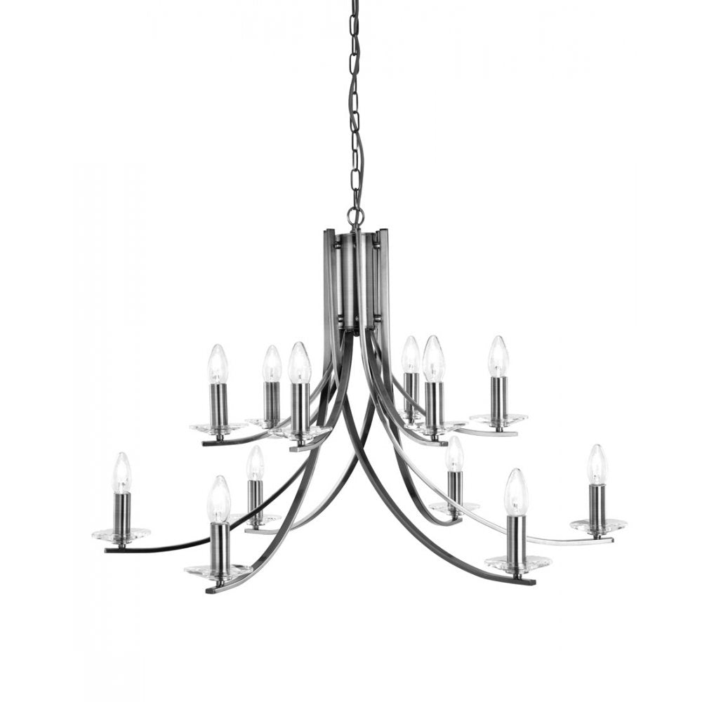 Ascona Classic 12 Light Chandelier in Satin Silver Finish 41612-12SS