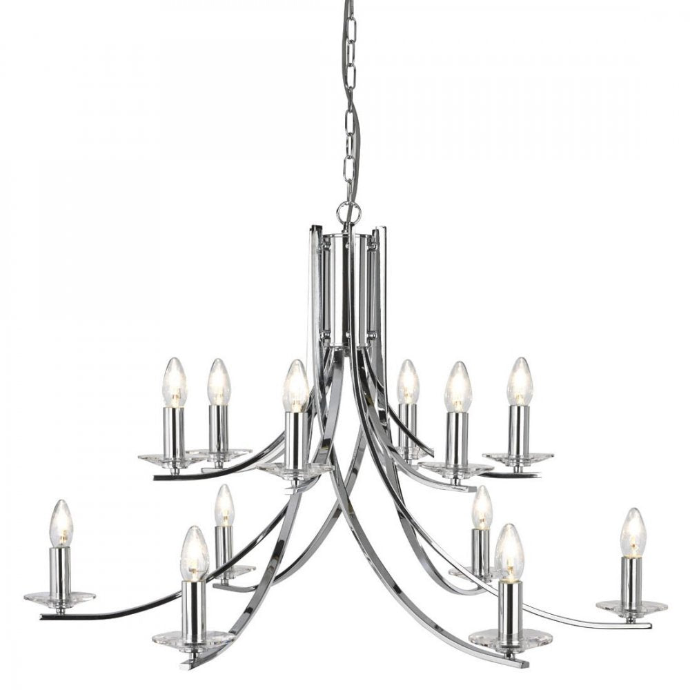Ascona Classic 12 Light Chandelier in Chrome Finish 41612-12CC
