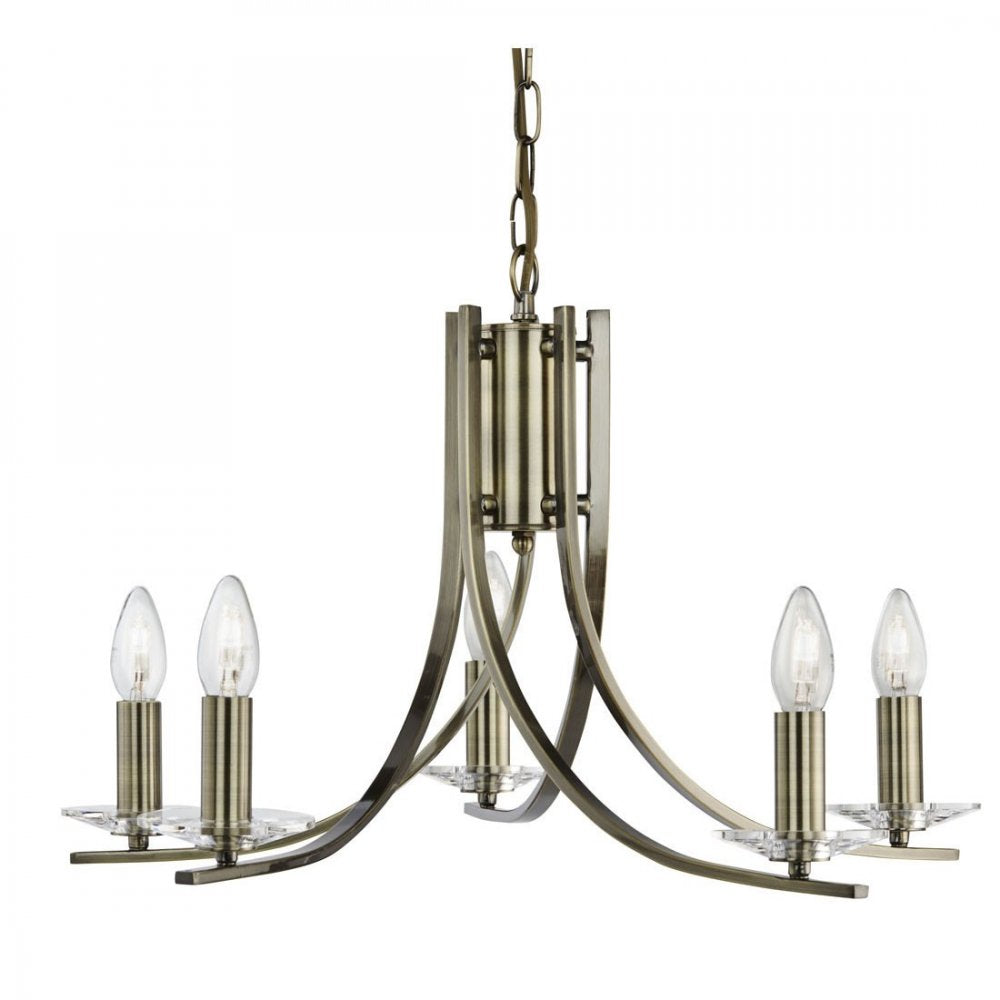 Ascona Classic 5 Light Chandelier in Antique Brass Finish 4165-5AB