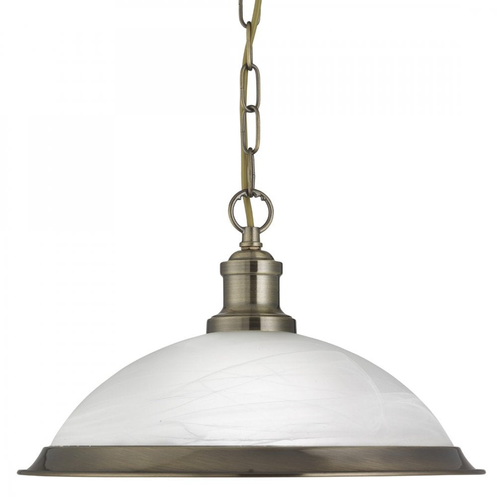 Bistro Retro Ceiling Pendant Light in Antique Brass Finish 1591AB