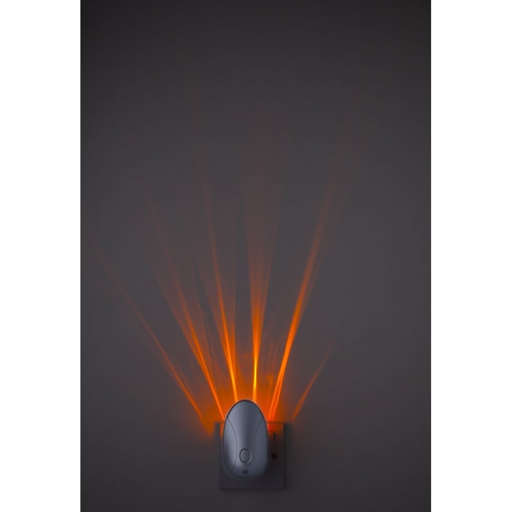 Projector LED Colour Changing Night Light In Silver Finish 8371