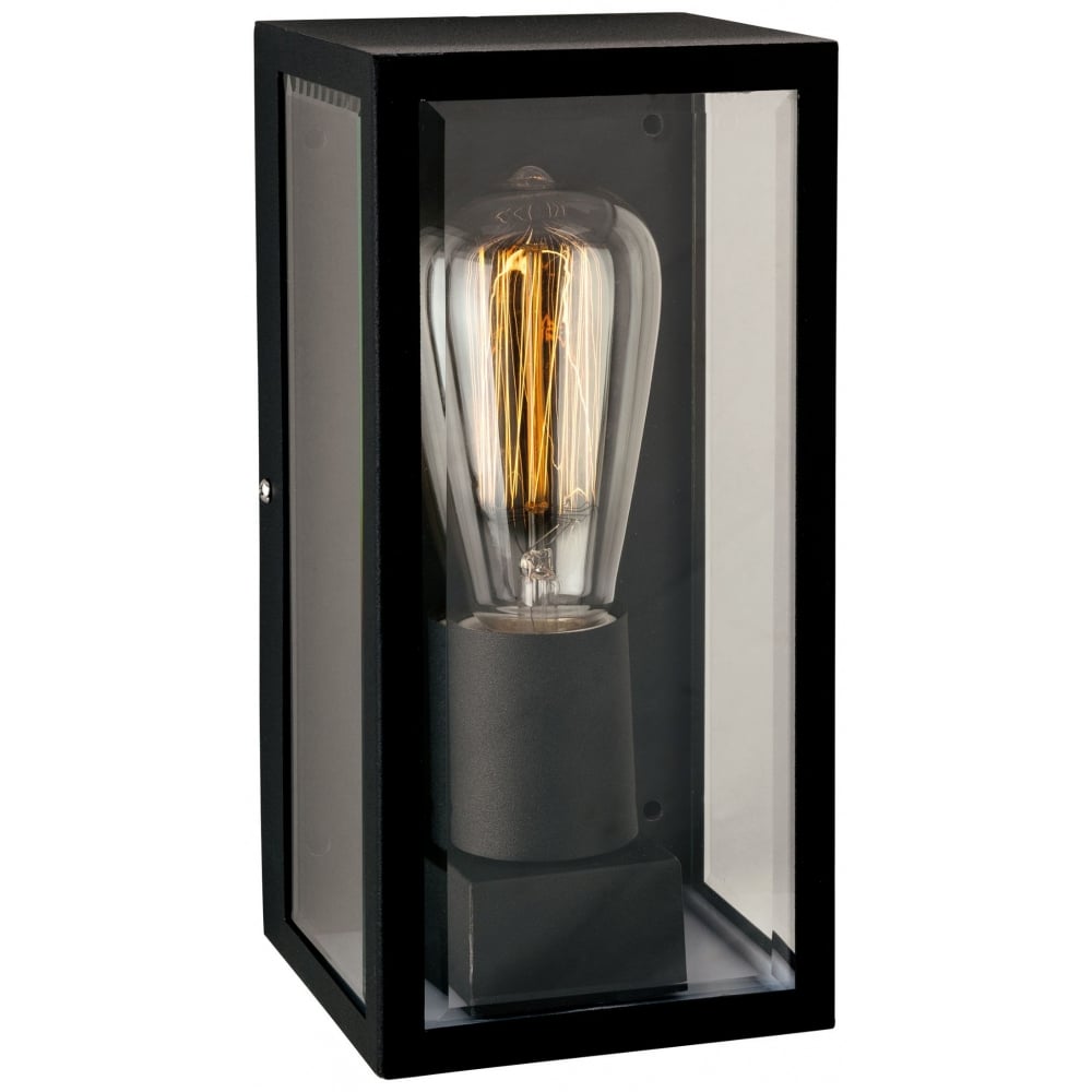 Black Outside Box Wall Lantern IP44 - Dallas 3424