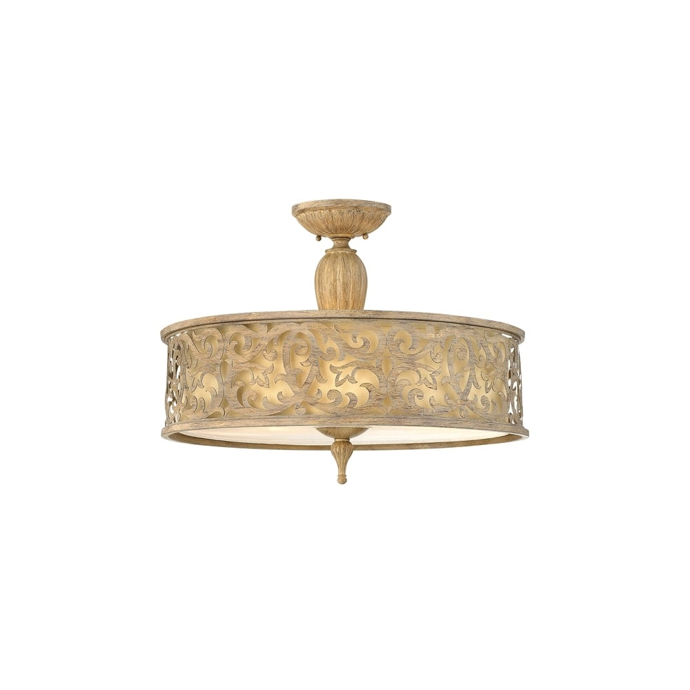 Carabel 3 Light Semi Flush Ceiling Light in Champagne HK/CARABEL/SF/L