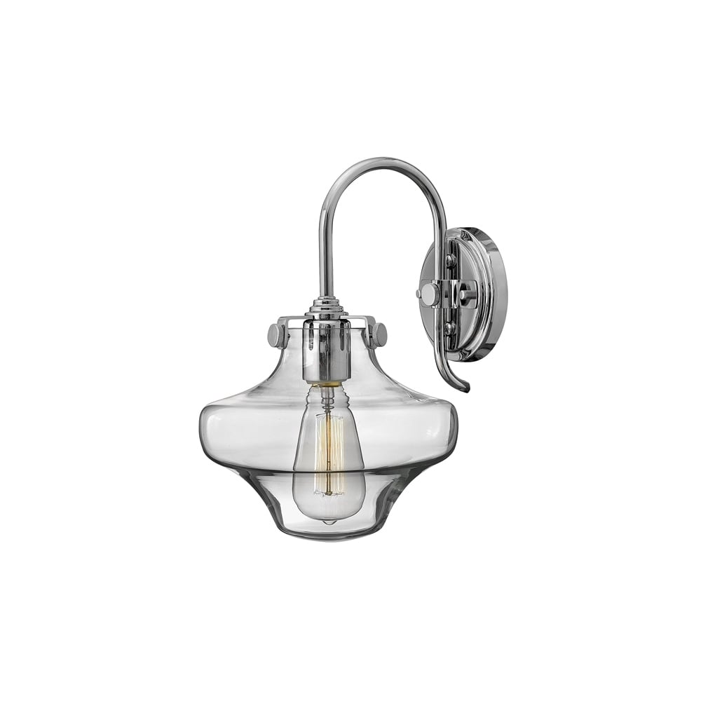 Congress 1 Light Chrome Clear Glass Wall Light with Shaped Shade HK/CONGRES1/B CM