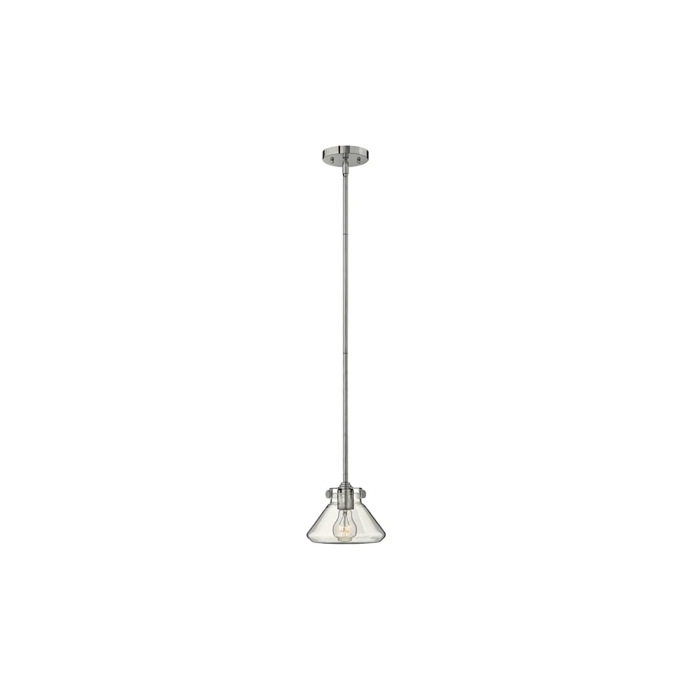 Congress 1 Light Chrome Clear Conical Glass Ceiling Pendant HK/CONGRESP/A CM