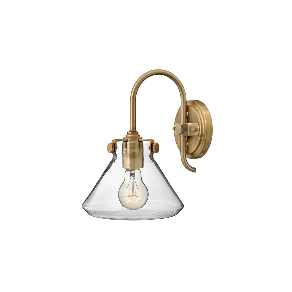 Congress 1 Light Caramel Clear Conical Glass Wall Light HK/CONGRES1/A BC