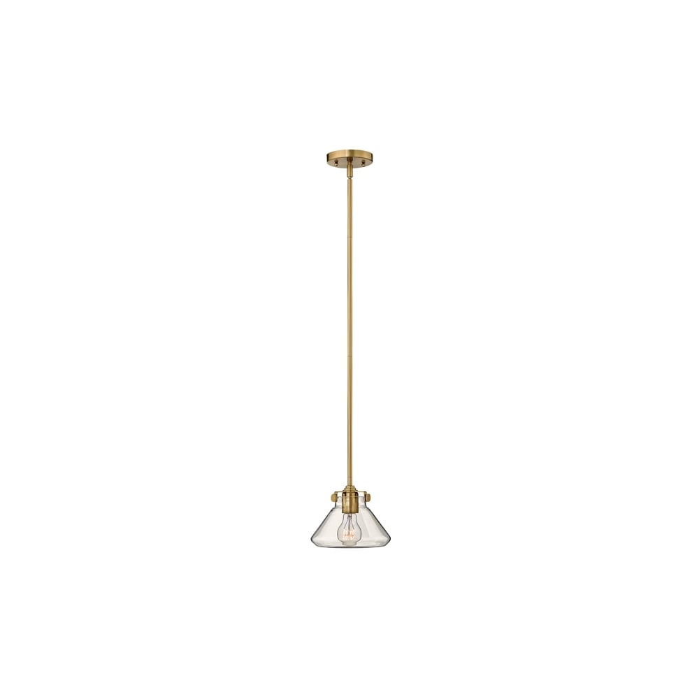Congress 1 Light Brushed Chrome Conical Glass Pendant HK/CONGRESP/A BC