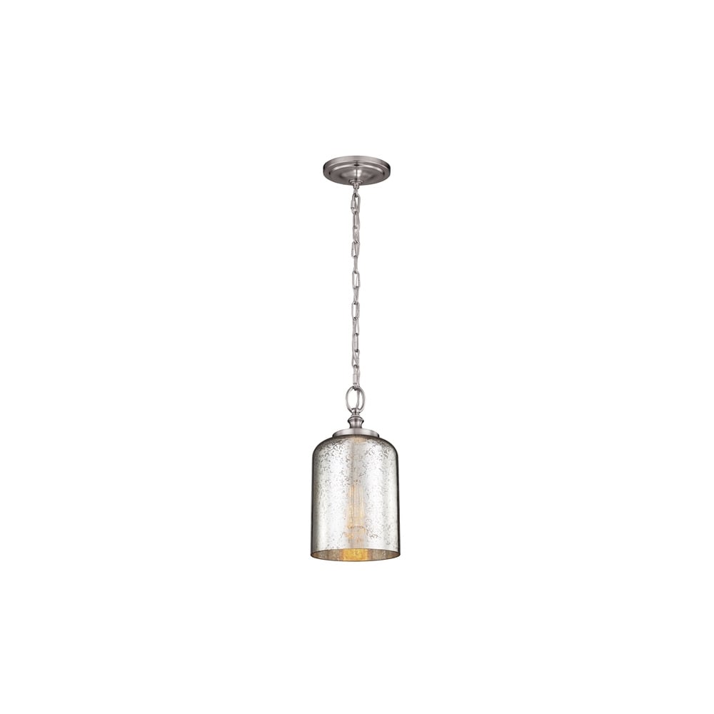 Hounslow 1 Light Brushed Steel Mini Pendant FE/HOUNSLOW/P BS