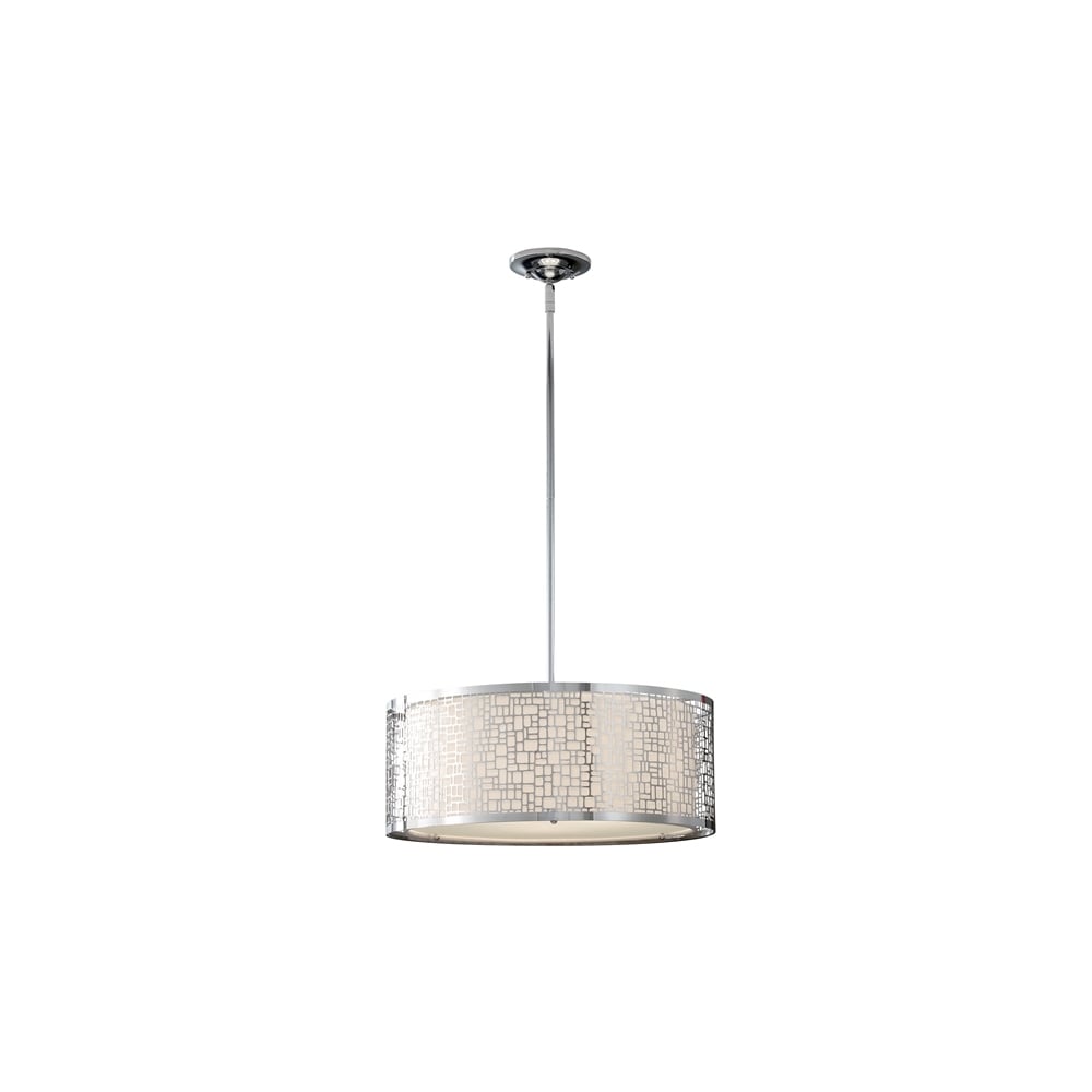 Joplin Modern Large Ceiling Pendant Light in Chrome Finish FE/JOPLIN/3P
