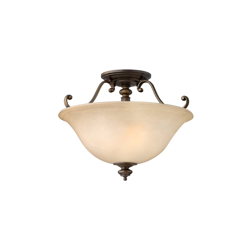 Dunhill 2 Light Royal Bronze Semi Flush Ceiling Light HK/DUNHILL/SF