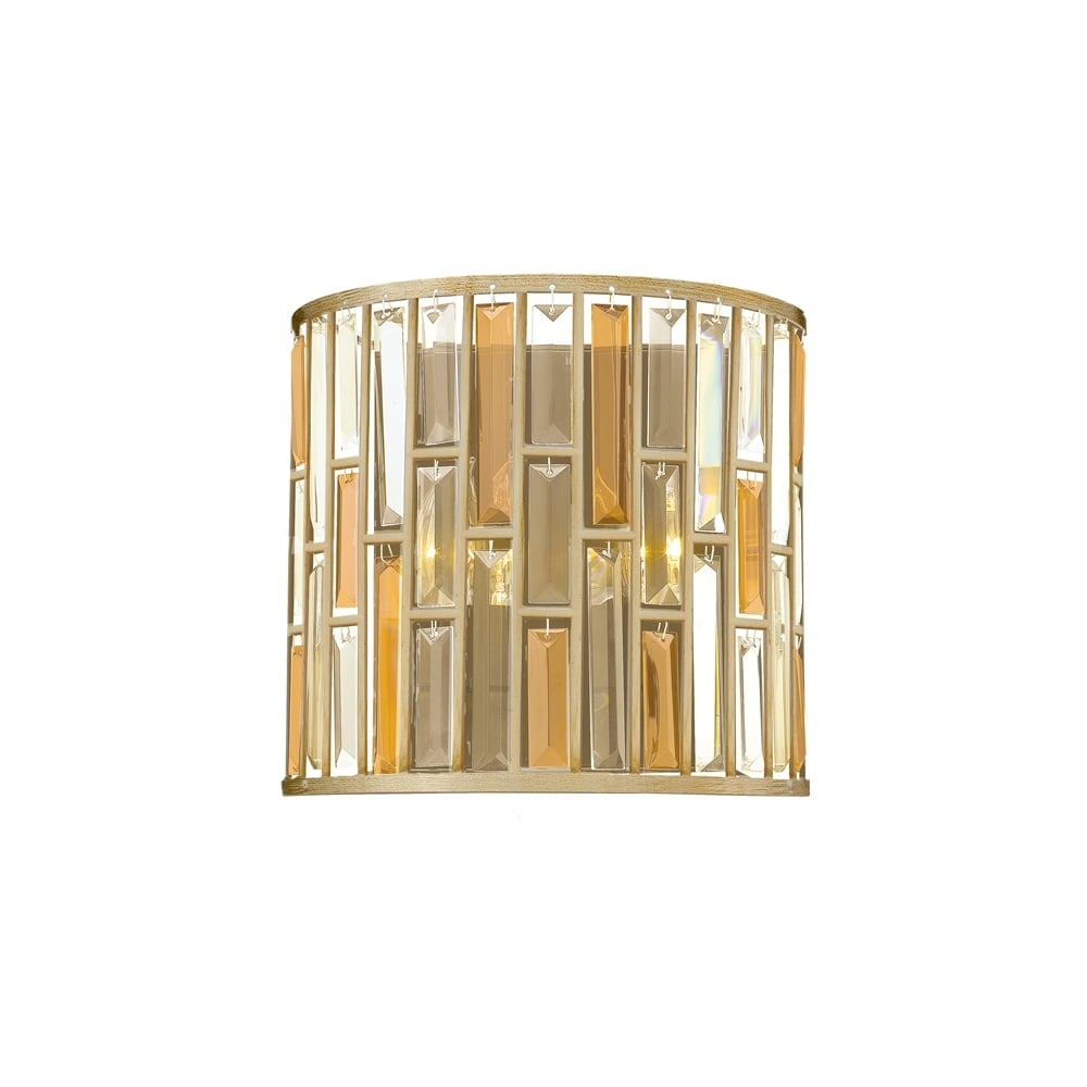 Gemma 2 Light Silver Leaf Flush Wall Light HK/GEMMA2/A SL
