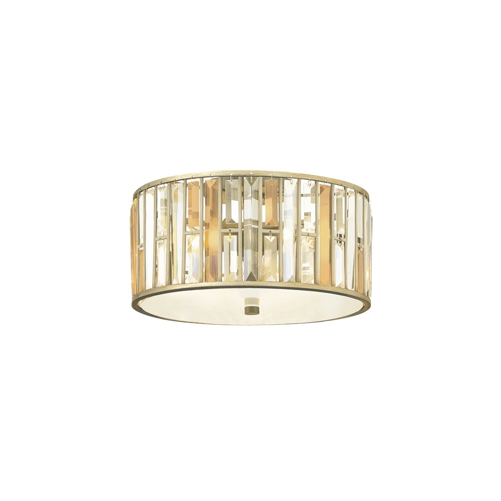 Gemma Flush Ceiling Light in Silver Leaf Finish HK/GEMMA/F SL