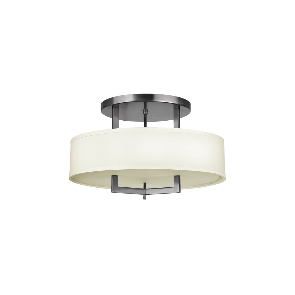 Hampton Semi Flush Ceiling Light in Antique Nickel Finish HK/HAMPTON/SF