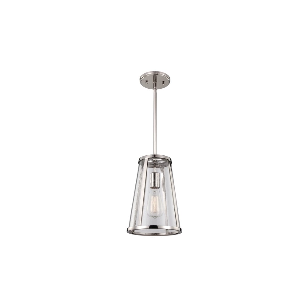 Harrow 1 Light Polished Nickel Small Ceiling Pendant FE/HARROW/P/S