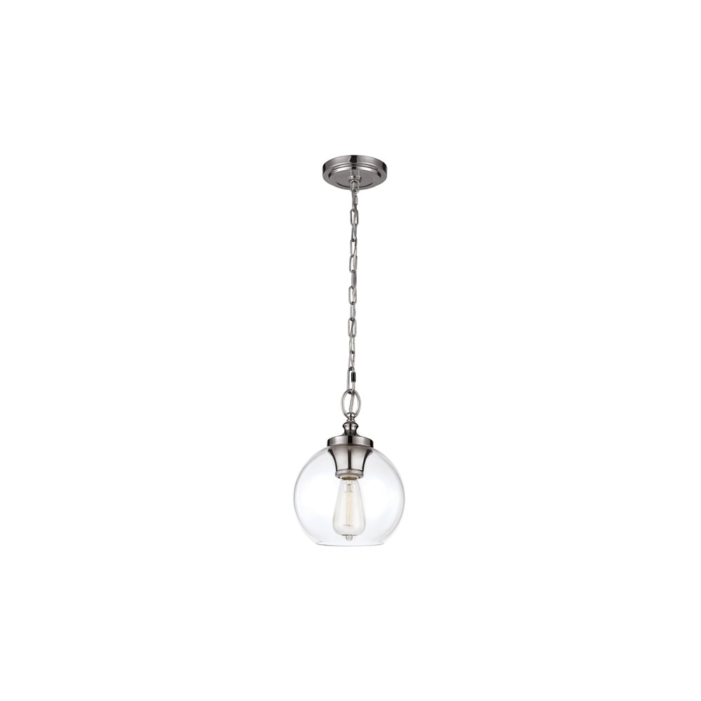 Tabby 1 Light Polished Nickel Spherical Ceiling Light FE/TABBY/P/S
