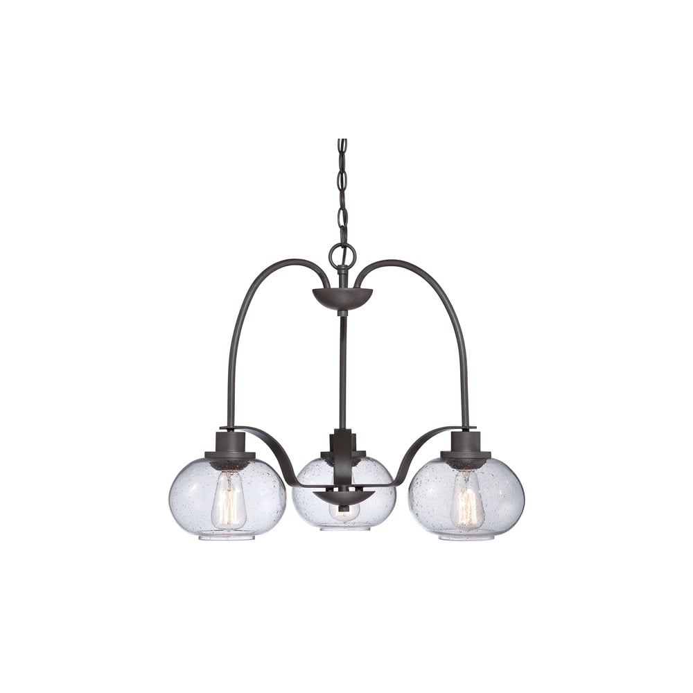 Trilogy 3 Light Vintage Chandelier with Glass Shades QZ/TRILOGY3