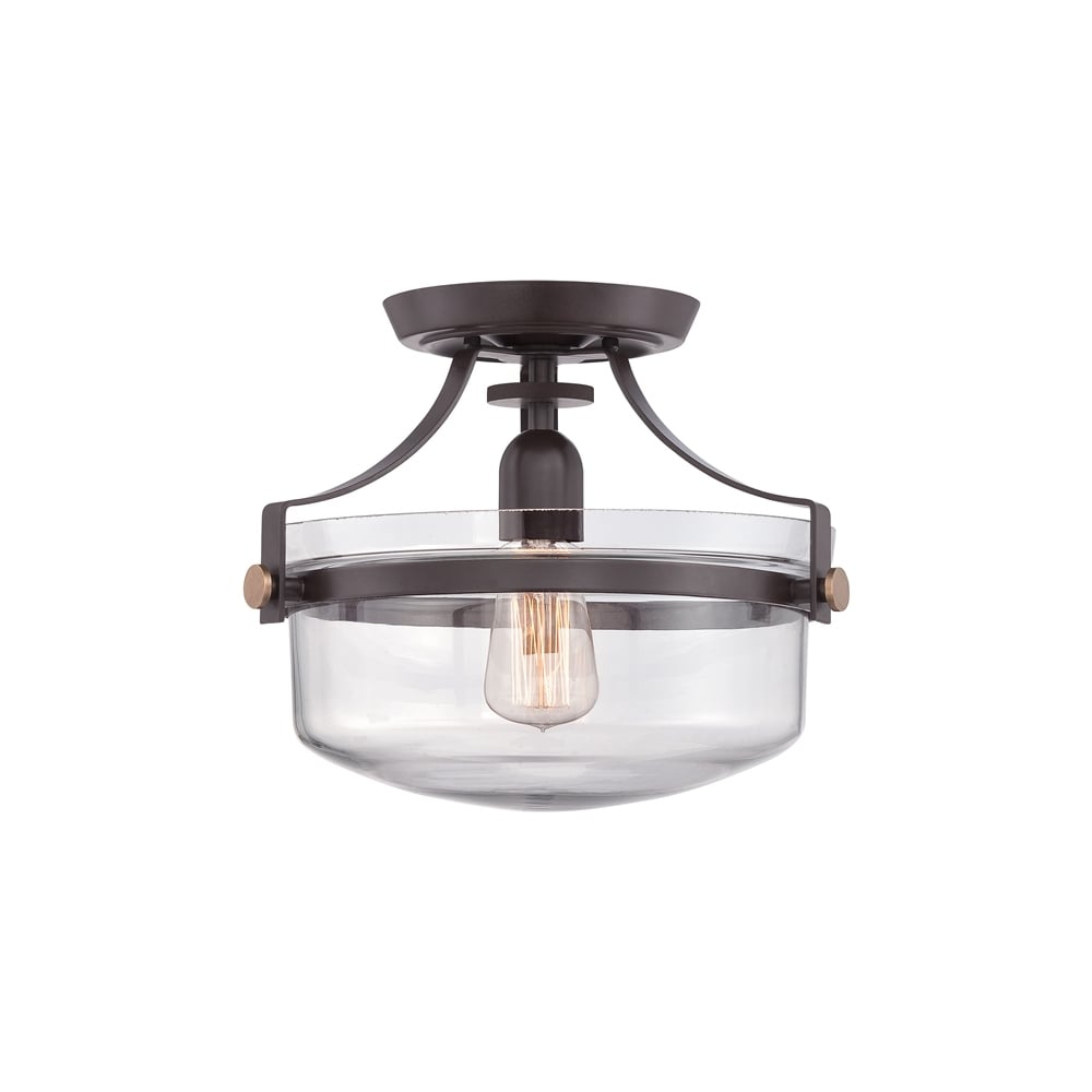 Penn Station Semi Flush Ceiling Light In Western Bronze Finish QZ/PENNSTAT/F WT