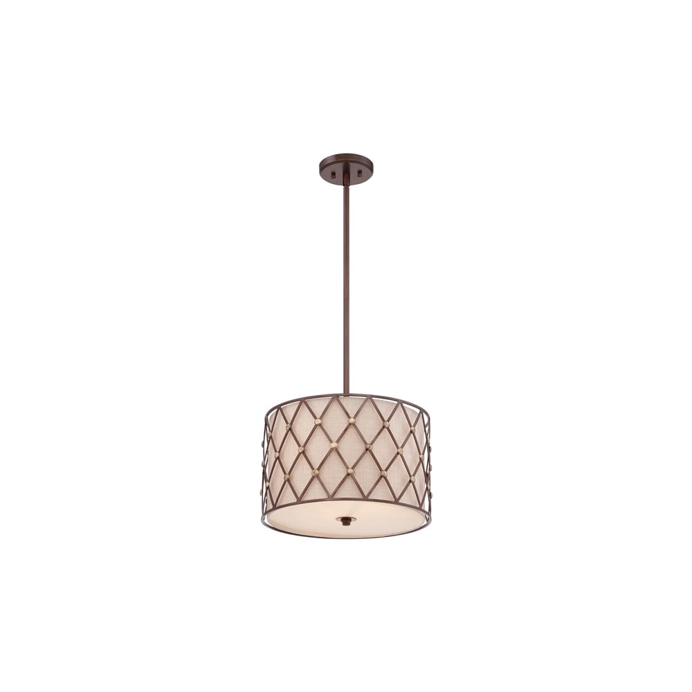 Brown Lattice Medium Ceiling Pendant Light in Copper QZ/BROWNLATT/P/M