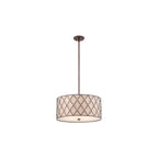 Brown Lattice Large Ceiling Pendant Light in Copper QZ/BROWNLATT/P/L