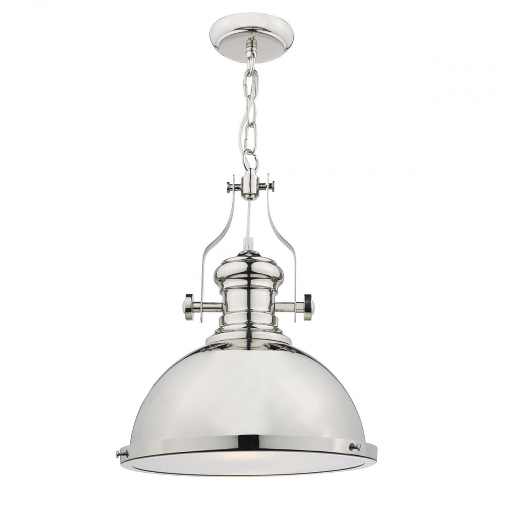 Arona 1 Light Polished Chrome Pendant Light with Glass Diffuser ARO0138