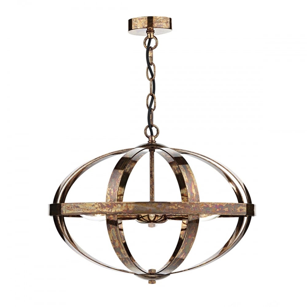 Symbol 3 Light Ceiling Pendant in Dappled Copper SYM0364