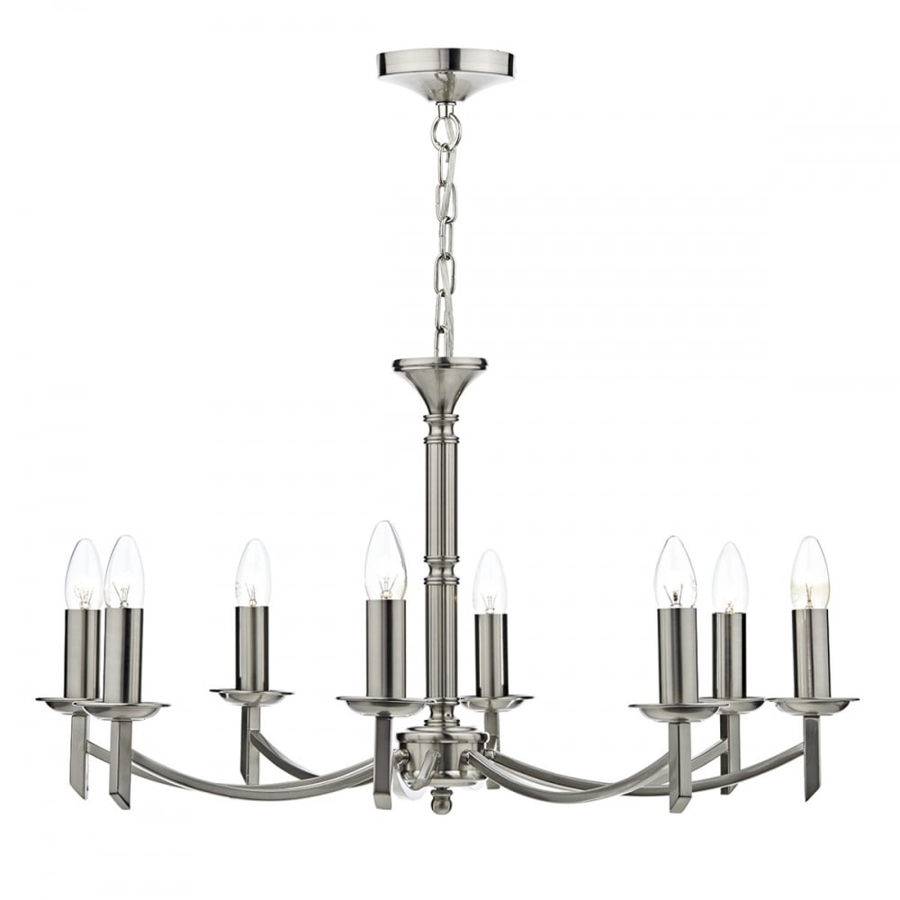 Ambassador 8 Light Satin Chrome Ceiling Pendant Light AMB0846