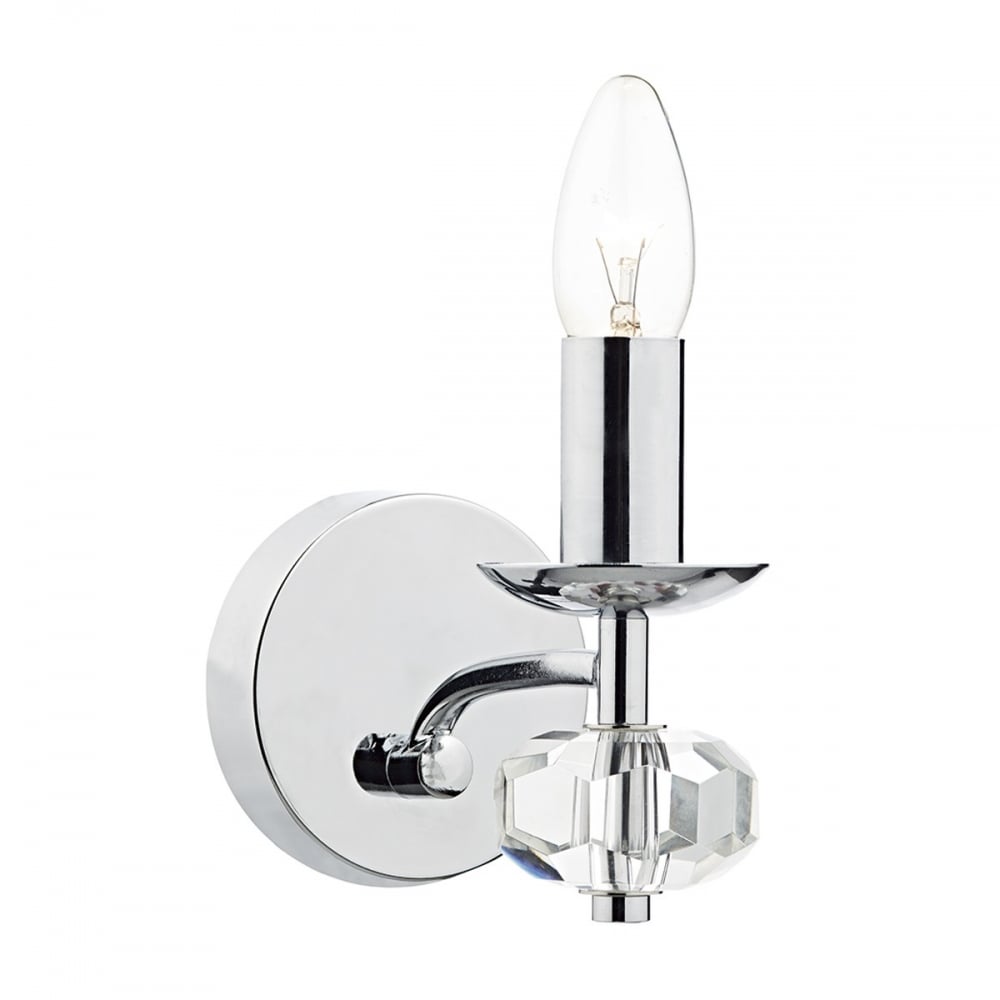 Oleana Single Chrome and Glass Wall Light OLE0750