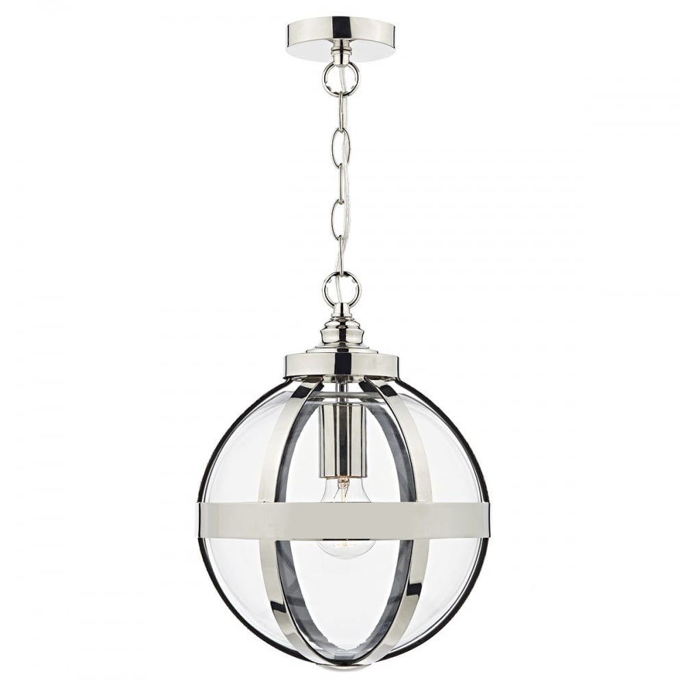 Heath 1 Light Ceiling Pendant in Polished Nickel with 100cm of Chain and Cable HEA0138