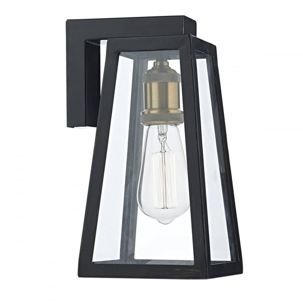 Duval 1 Light Matt Black Outdoor Wall Light IP43 DUV1522