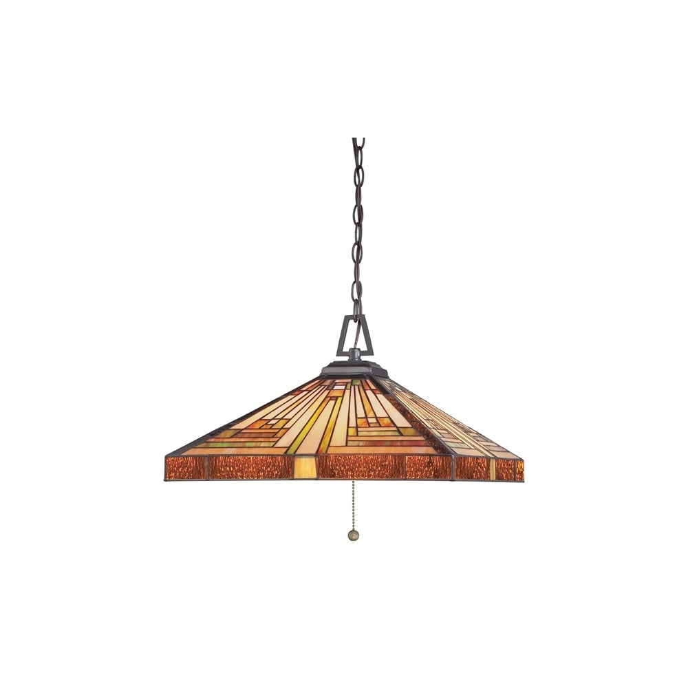 Stephen Tiffany Bronze 3 Light Ceiling Pendant QZ/STEPHEN/3P