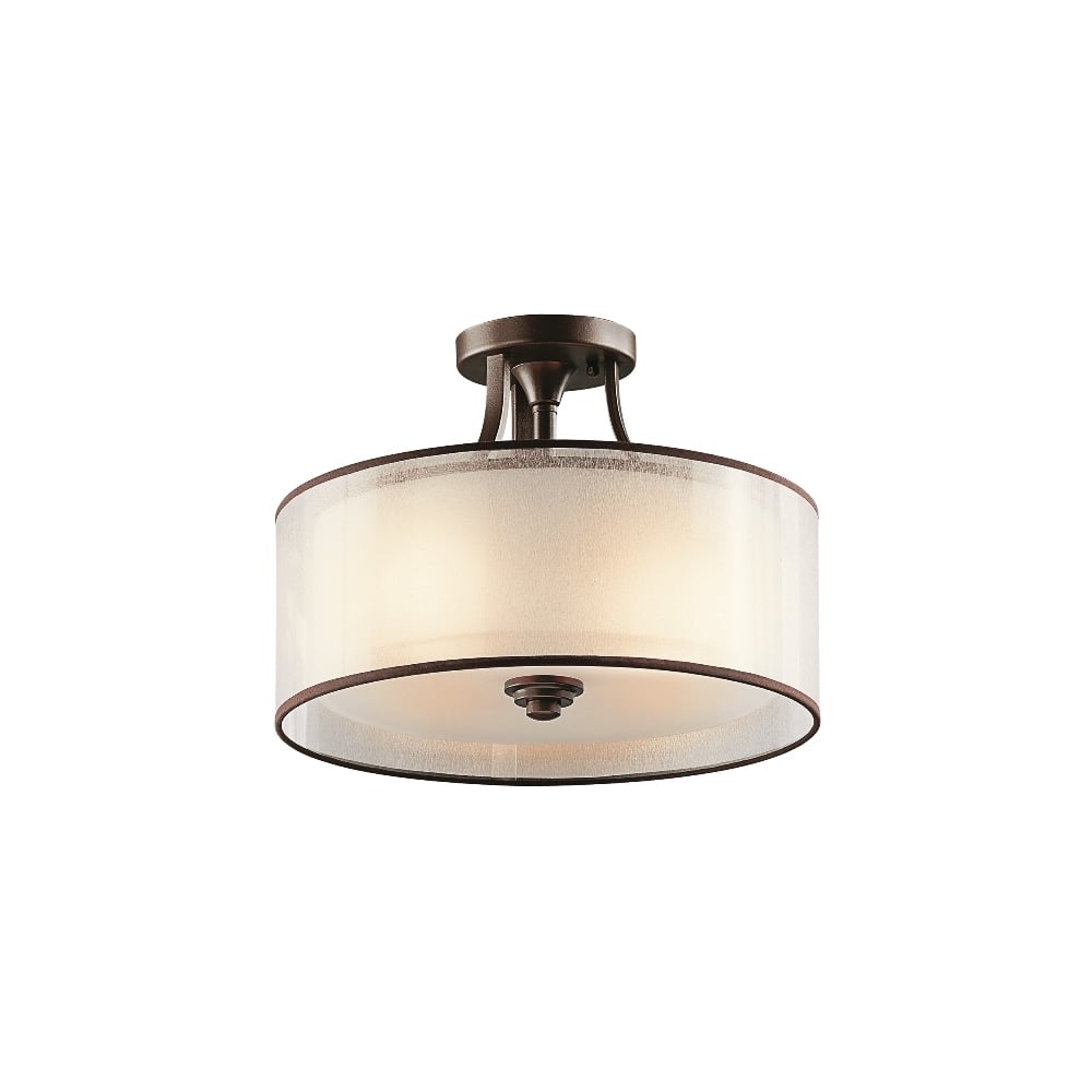 Lacey Double Mesh Shade Semi Flush Ceiling Light KL-LACEY-SF-MB