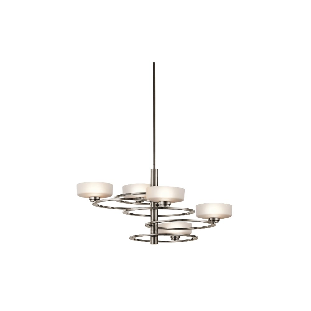 Aleeka 5 Light Classic Pewter Chandelier Orbiting around Central Column KL/ALEEKA5B