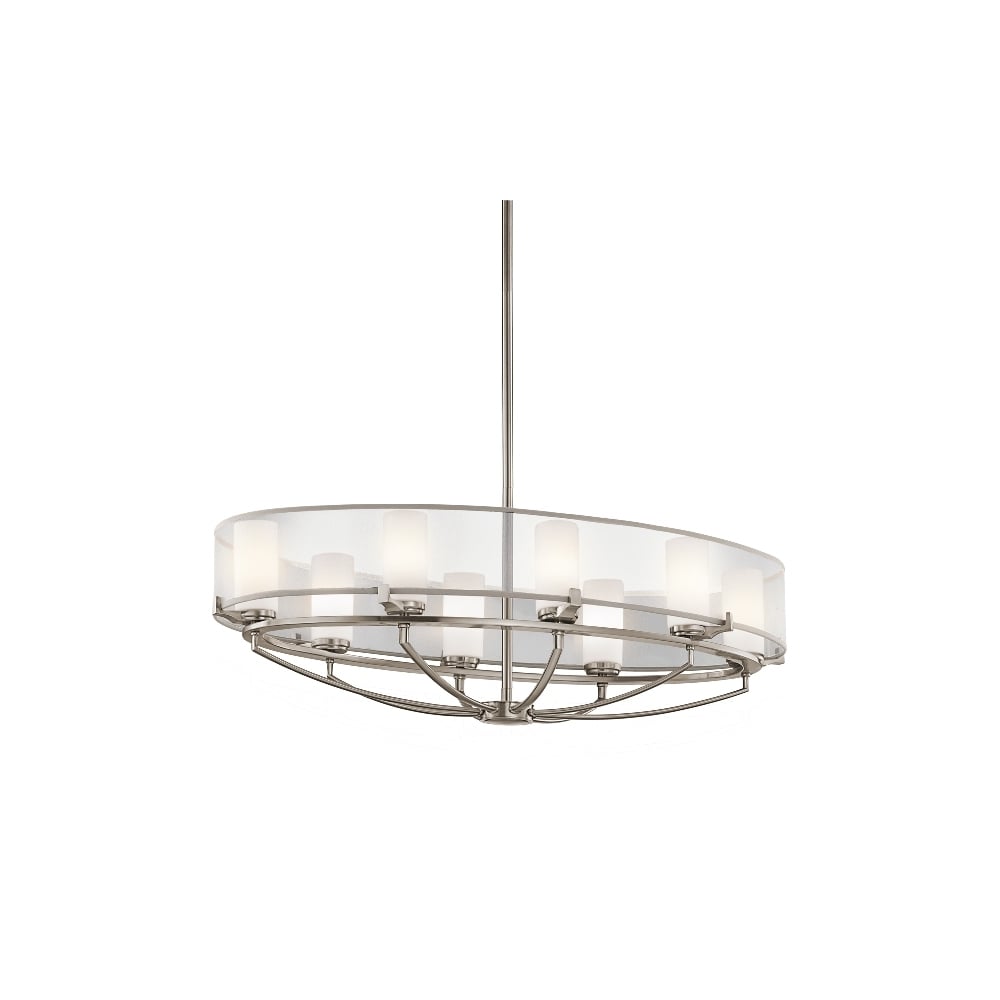 Saldana 8 Light Oval Chandelier with Soft Shades KL/SALDANA8