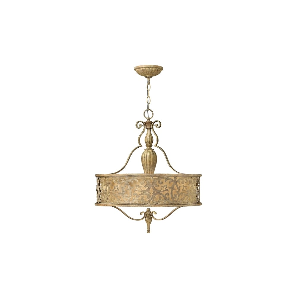 Carabel 3 Light Champagne Ceiling Pendant Chandelier HK/CARABEL/P/B