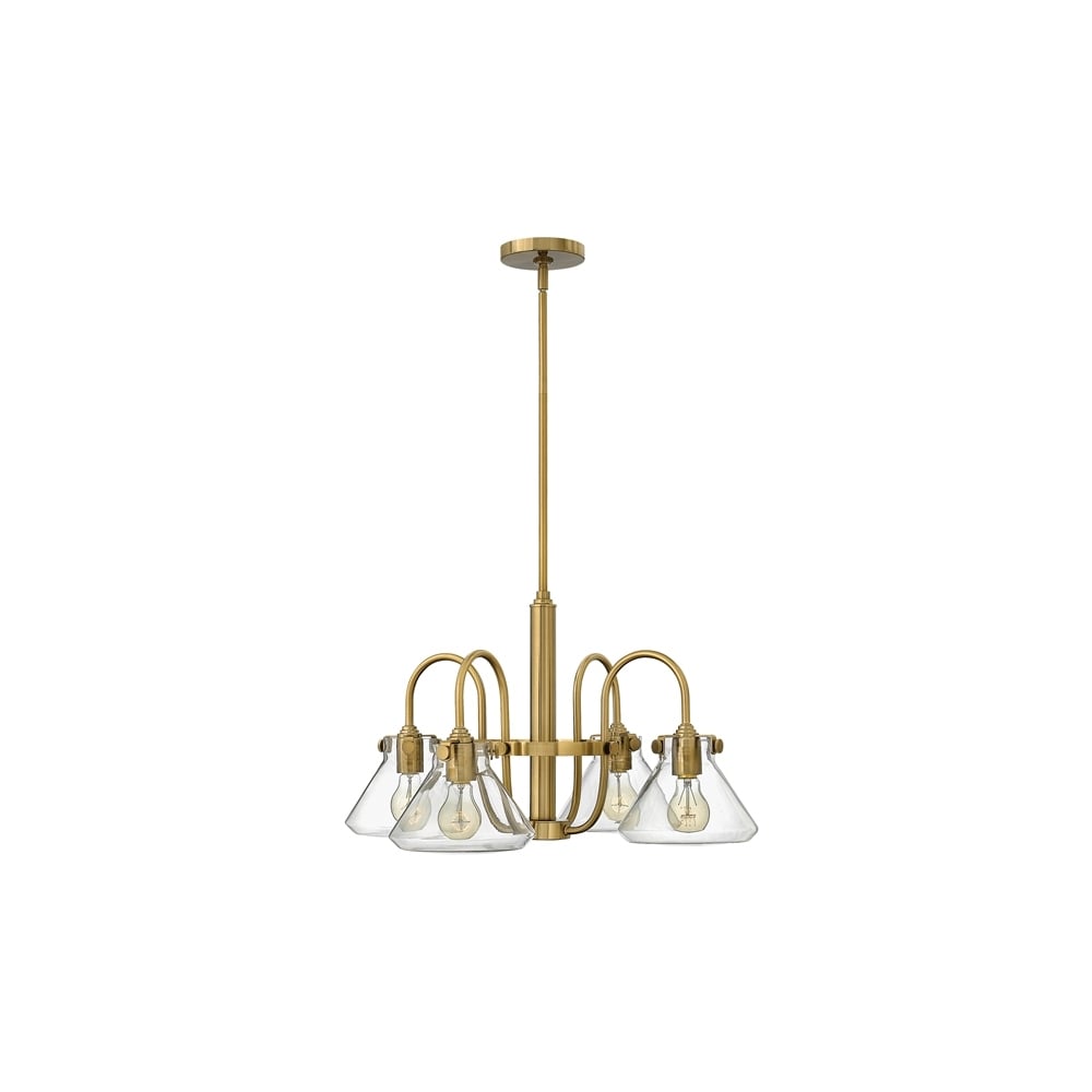 Congres 4 Light Caramel Conical Glass Chandelier HK/CONGRES4/A BC