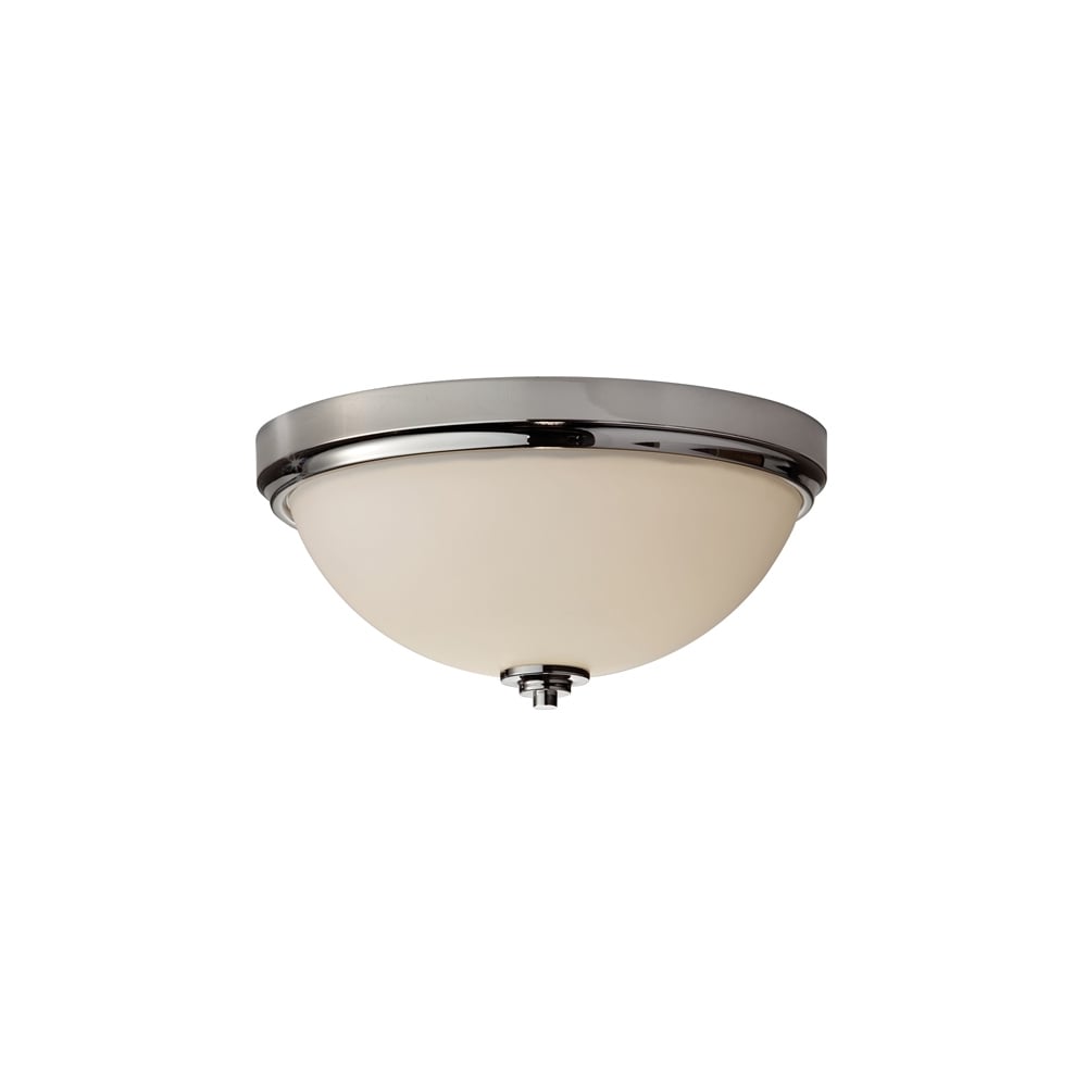 Malibu 2 Light Polished Nickel Bathroom Flush Mount Light FE/MALIBU/F BATH