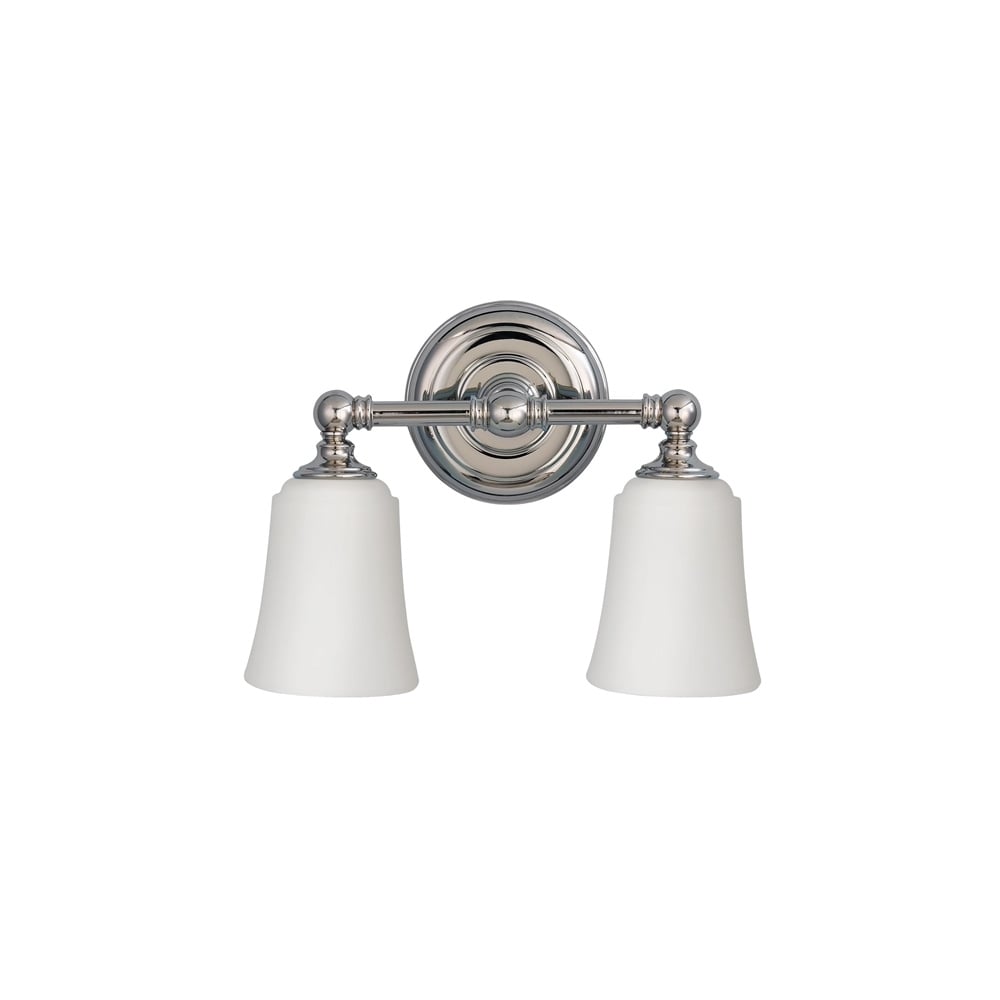 Huguenot 2 Light Polished Chrome Bathroom Above Mirror Light FE/HUGOLAKE2 BATH